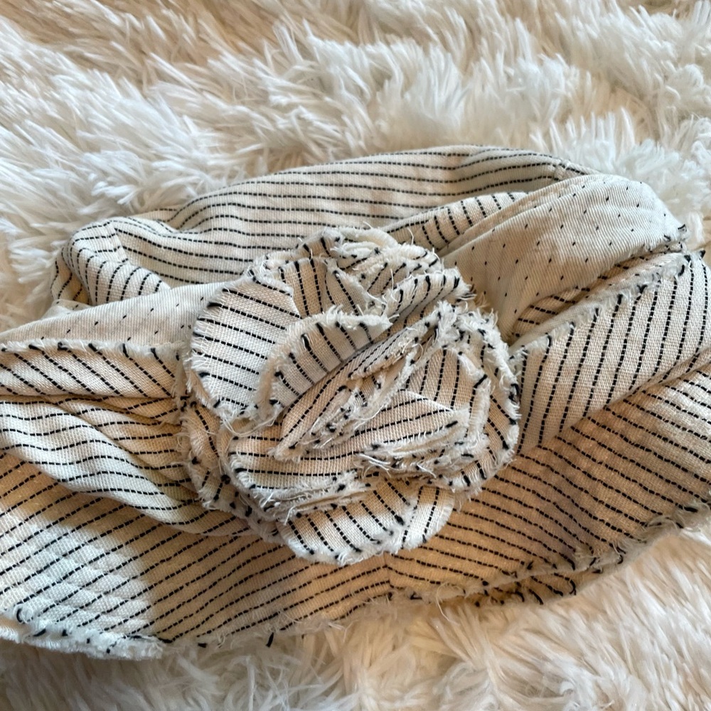 **SALE** 2/$20. Black and white pin stripe and polka dot bucket hat